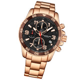Stuhrling 3957 4 Quartz Chronograph Date Stainless Steel Bracelet Mens Watch