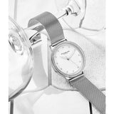 Stuhrling Original 3904 1 Vogue Quartz Crystal Accented Mesh Bracelet Womens Watch