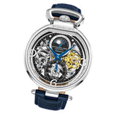 Stuhrling 3954 1 Modena Legacy Automatic Dual Time Skeleton AM/PM Mens Watch