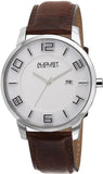 August Steiner AS8108BR Swiss Quartz Date Stainless Steel Leather Strap Mens Watch