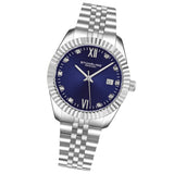 Stuhrling Original 4024 2 Classic Stainless Steel Date Blue Dial Womens Watch