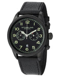 Stuhrling 482 33551 Velo Quartz Chronograph Date Black Dial Leather Mens Watch