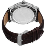 Akribos XXIV AK726BR Quartz Coin-Edge Bezel Genuine Leather Strap Mens Watch