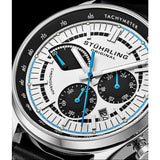 Stuhrling Original 934 01 Tachymeter Date Quartz Black Leather Mens Watch