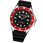 Stuhrling 3950R 3 Pro Diver Quartz Date Black Rubber Strap Mens Watch