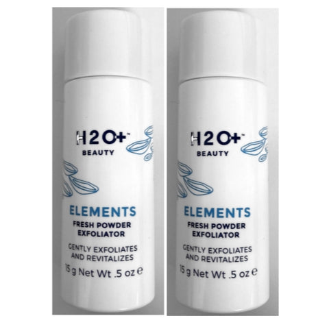 2 H2O Beauty Elements Fresh Powder Exfoliator Revitalizes 15g .5oz Each Not In Box