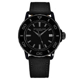 Stuhrling Original 4041 3 Explorer Quartz Date Black Dial Nylon Strap Mens Watch