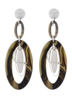 Invicta Fiorentina J0160 Sterling Silver Resin Oval Drop Earrings
